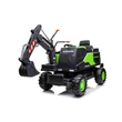 Kép 7/18 - 12 voltos elektromos gyermek traktor és kotrógép markoló lapáttal zöld színben