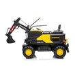 Kép 3/17 - 12 voltos elektromos gyermek traktor és kotrógép markoló lapáttal sárga színben