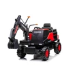 Kép 1/17 - 12 voltos elektromos gyermek traktor és kotrógép markoló lapáttal piros színben
