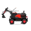 Kép 3/17 - 12 voltos elektromos gyermek traktor és kotrógép markoló lapáttal piros színben