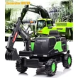 Kép 15/18 - 12 voltos elektromos gyermek traktor és kotrógép markoló lapáttal zöld színben
