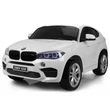 BMW X6 M XXL elektromos 2 személyes kisautó gyerekeknek bőrüléssel, gumi kerékkel, távirányítóval, fehér színben