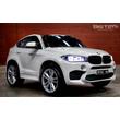 BMW X6 M XXL elektromos 2 személyes kisautó gyerekeknek bőrüléssel, gumi kerékkel, távirányítóval, fehér színben