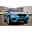 Kép 2/8 - BMW X6 M XXL elektromos 2 személyes kisautó gyerekeknek bőrüléssel, gumi kerékkel, távirányítóval, metálkék színben