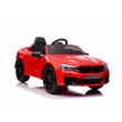 BMW M5 elektromos 24 Voltos kisautó gyerekeknek bőrüléssel, gumi kerékkel, távirányítóval, piros színben
