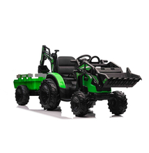 12 voltos elektromos germek traktor markololapattal utanfutoval zöld színben