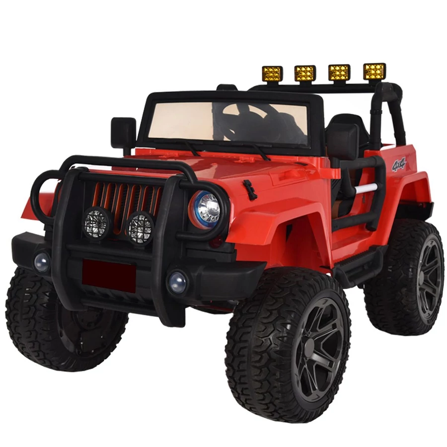 MONSTER jeep 4X4 elektromos 2 személyes kisautó gumi kerekekkel fekete