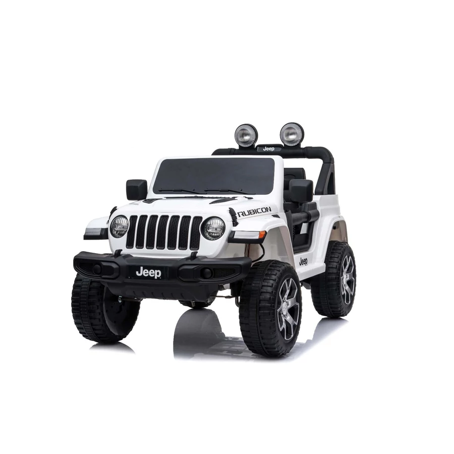 jeep wrangler rubicon elektromos gyerek kisautó kétszemélyes gumi kerékkel és bőrüléssel