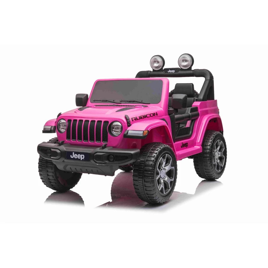 jeep wrangler rubicon elektromos gyerek kisautó kétszemélyes gumi kerékkel és bőrüléssel