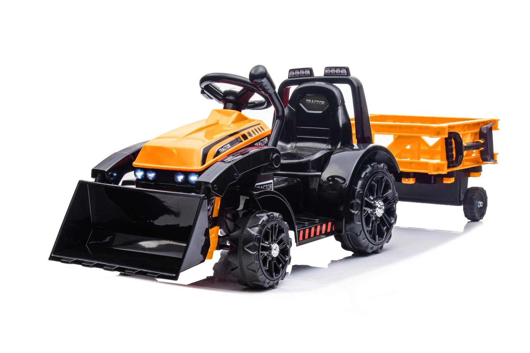 FARMER elektromos traktor 6V merőkanállal és utánfutóval