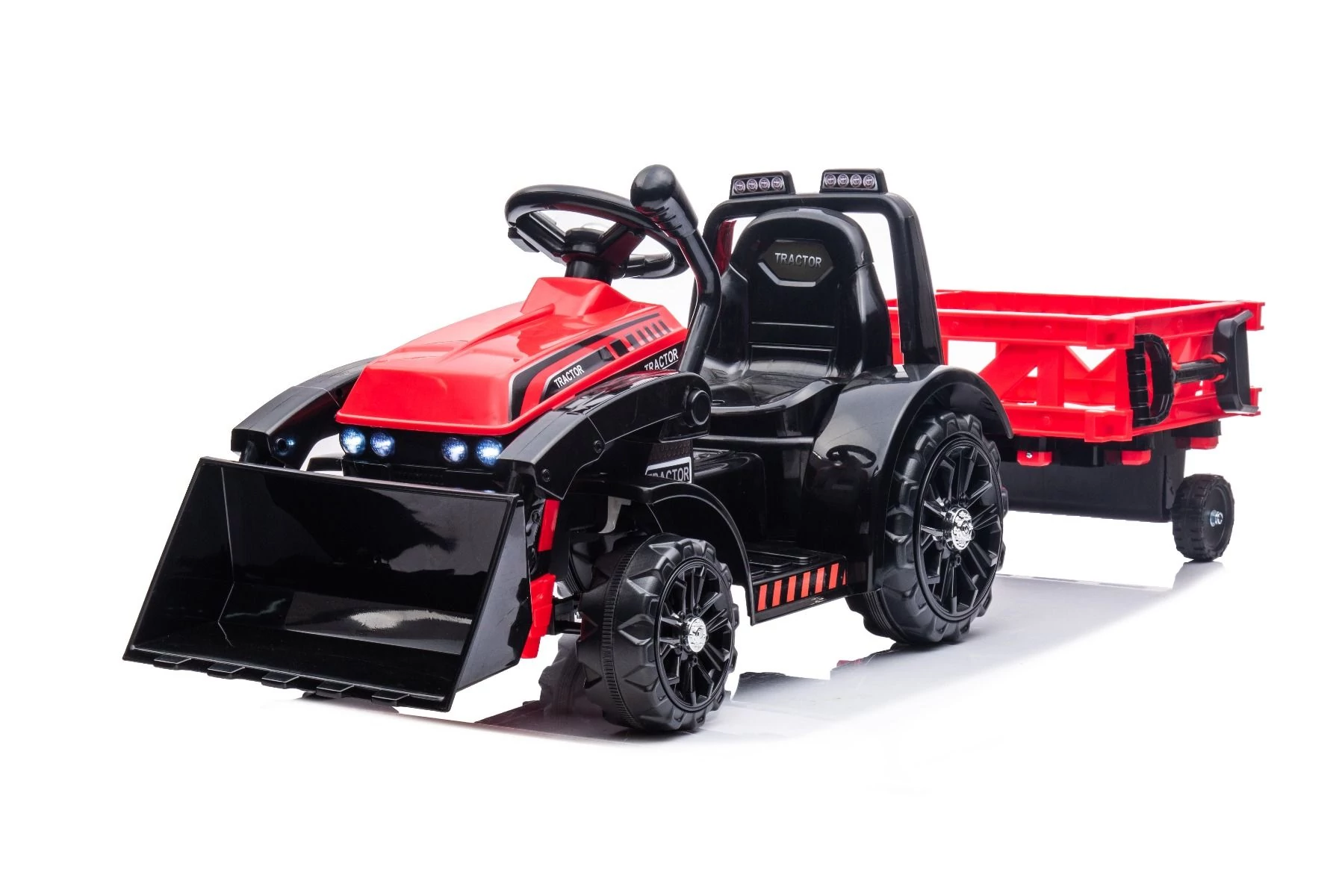 FARMER elektromos traktor 6V merőkanállal és utánfutóval