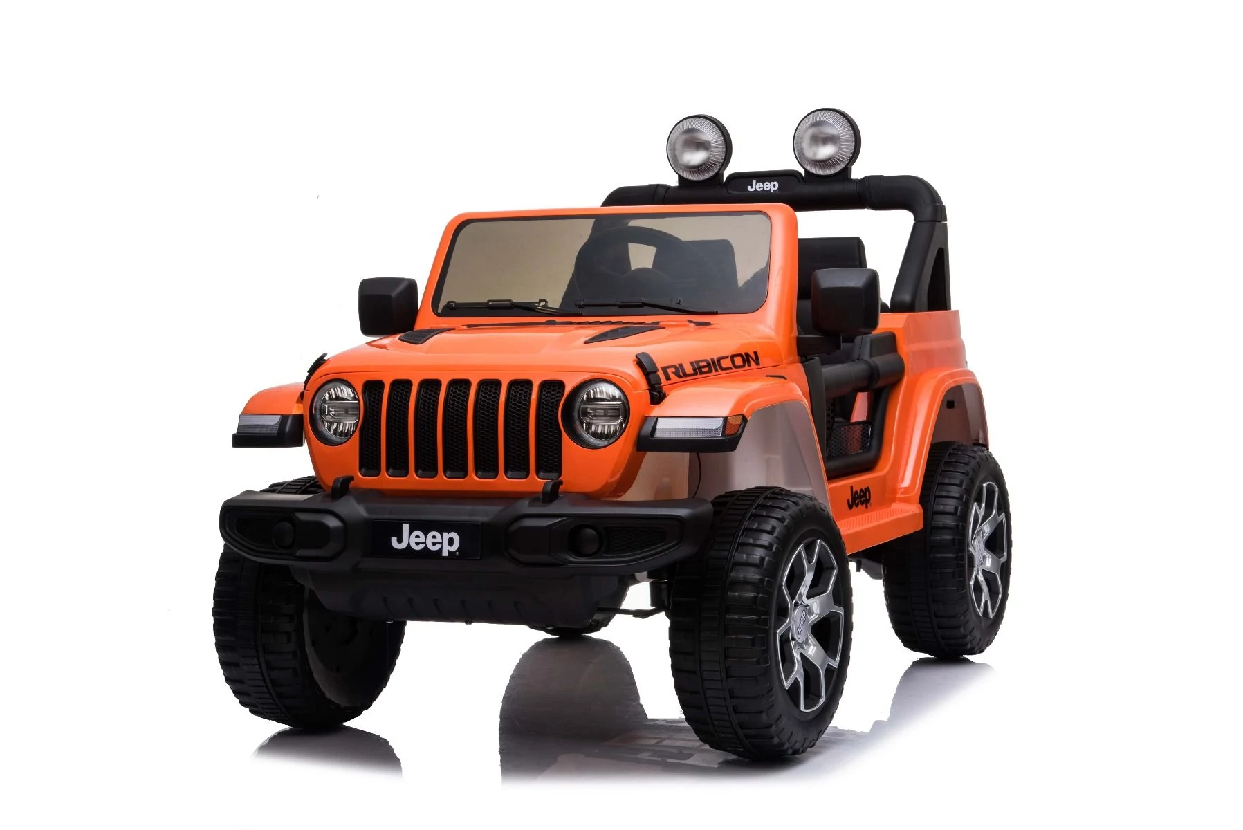 Jeep Wrangler Rubicon 4x4 narancssárga elektromos kis kétszemélyes kisautó Li-akku